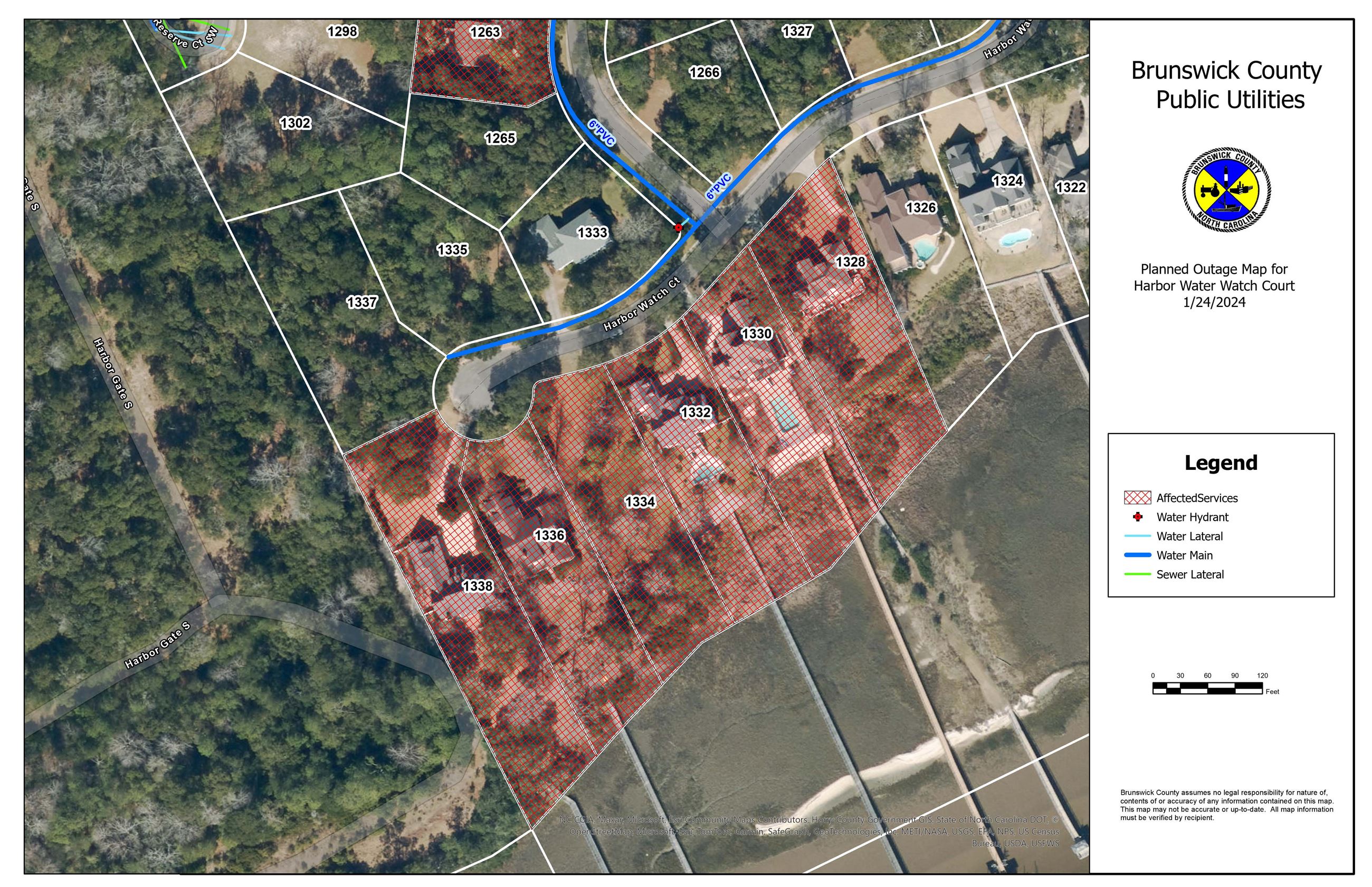 01.24.24- Scheduled Outage Advisory Sunset Beach Map