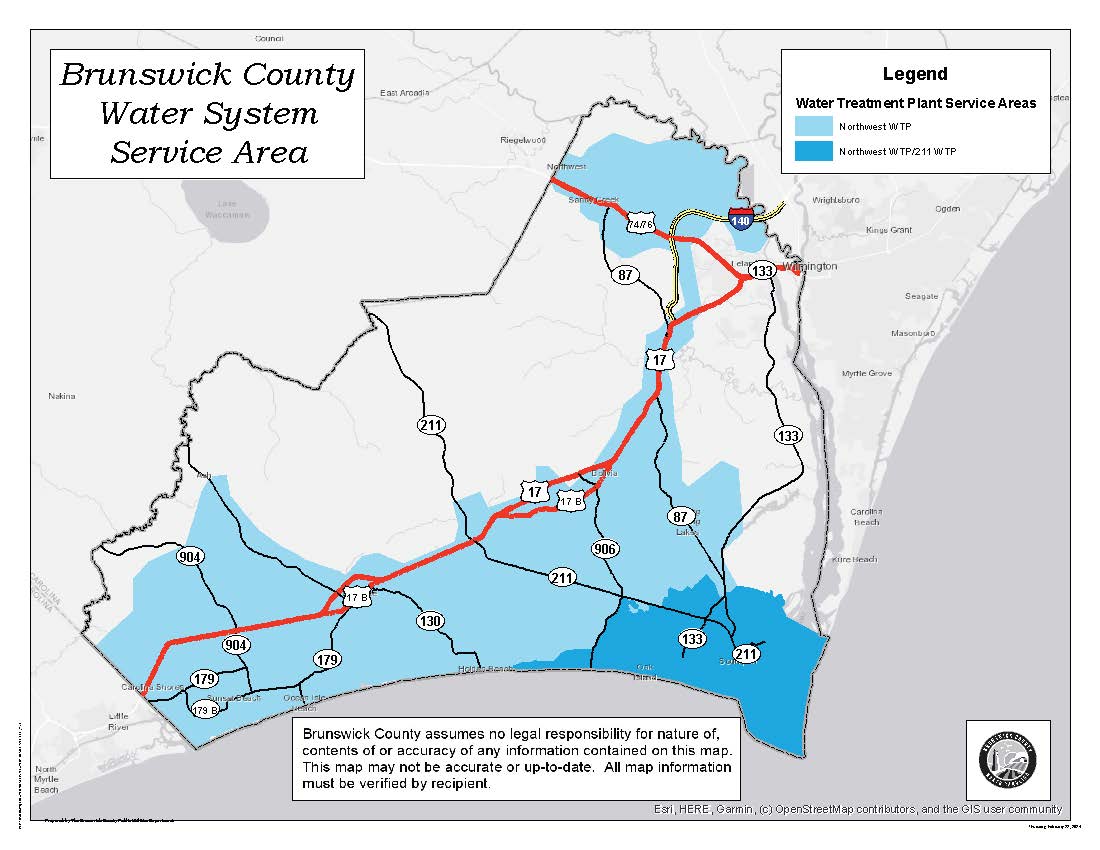 Brunswick County Public Utilities Water Service Area (JPG)
