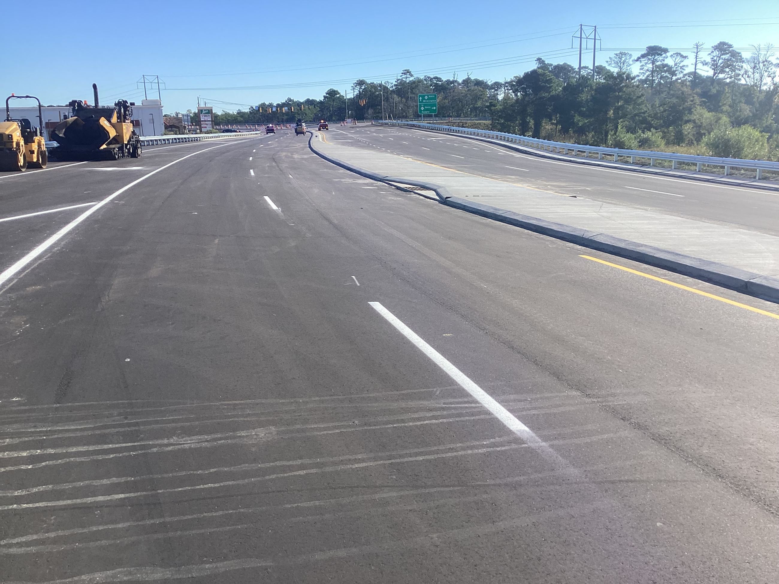 The newly constructed N.C. 133 (Long Beach Road) bridge over N.C. 211 in Brunswick County.