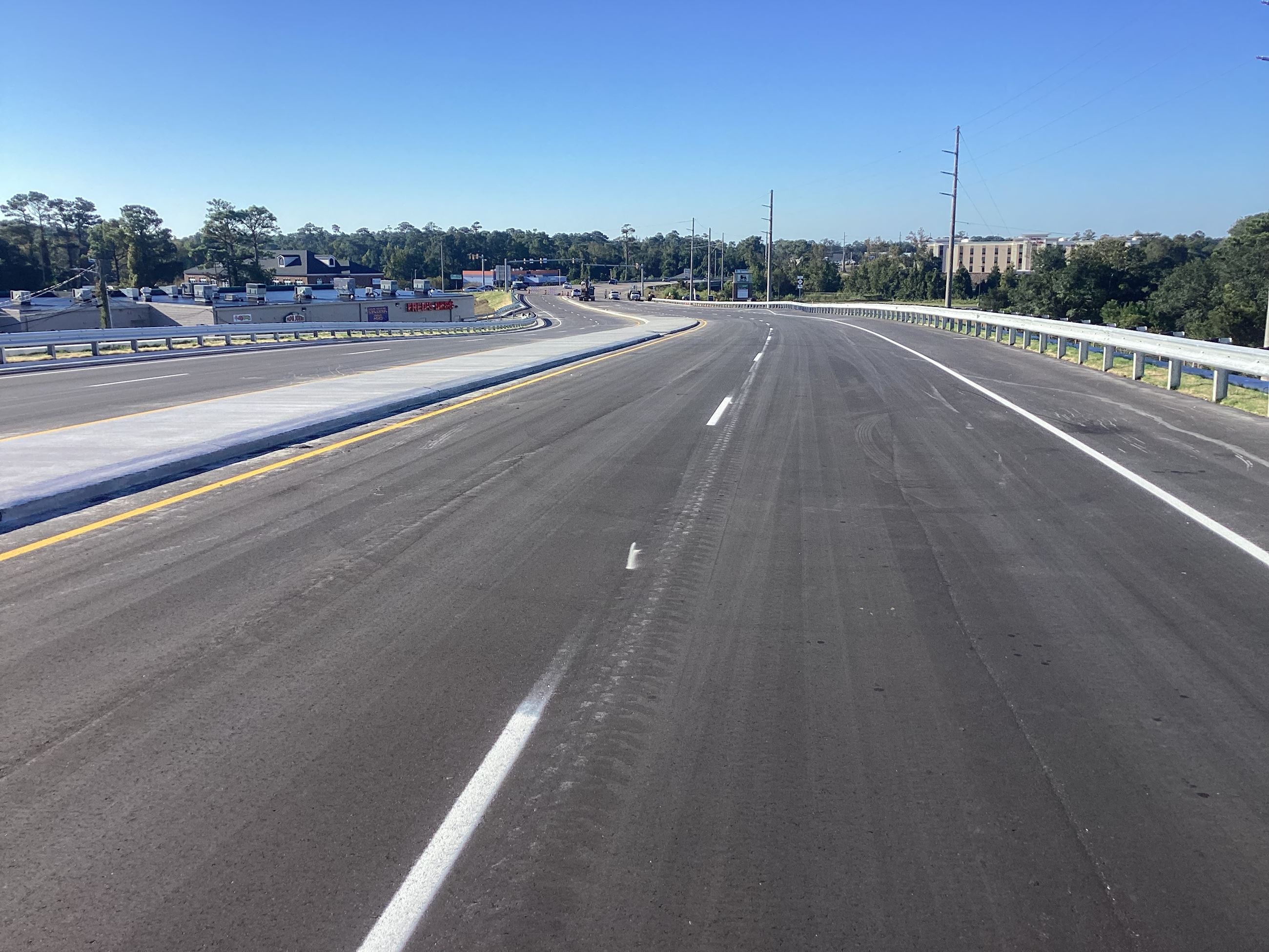 The newly constructed N.C. 133 (Long Beach Road) bridge over N.C. 211 in Brunswick County.